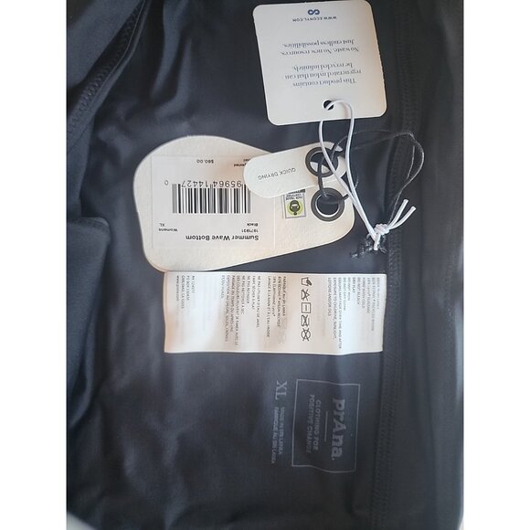 PrAna Womens Size X Large Black Summer Wave Bikini Swim Beachy Bottom NWT - Picture 4 of 5